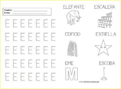 Aprendo a leer y a escribir. La E Aprendo a leer y a escribir. La E