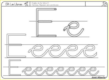 Aprendo a leer y a escribir. La E Aprendo a leer y a escribir. La E