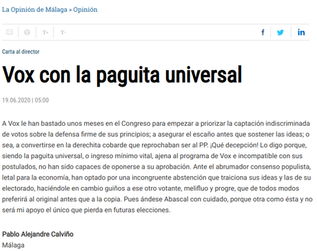 Vox, con la paguita universal Vox, con la paguita universal