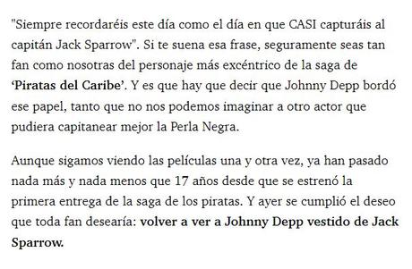 Johnny Depp vuelve a ser Jack Sparrow en un Hospital