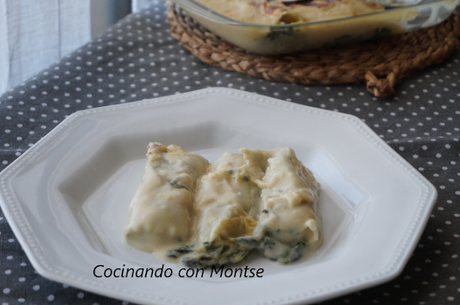 Canelones de espinacas y queso