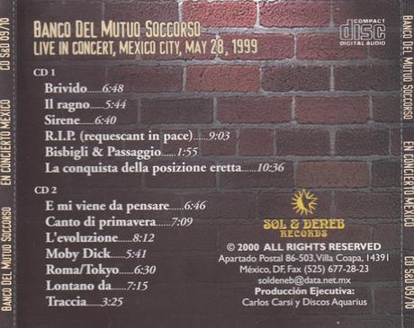 Banco del Mutuo Soccorso - En Concierto Mexico City (1999) Banco del Mutuo Soccorso - En Concierto Mexico City (1999)