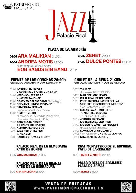 Jazz Palacio Real, nuevo ciclo de conciertos de Patrimonio Nacional con Ara Malikian, Zenet, Dulce Pontes, Andrea Motis...