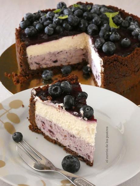 Tarta de crema de Queso y Arándanos