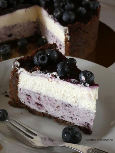 Tarta de crema de Queso y Arándanos