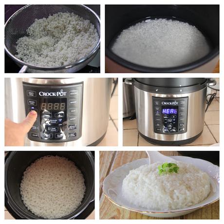 arroz blanco en crock pot pasos