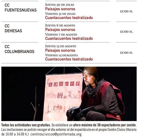 Actividades culturales Ponferrada Verano 2020. ‘Ponferrada te abraza’
