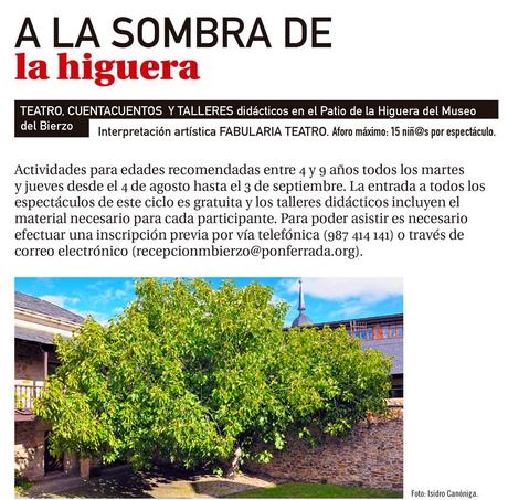 Actividades culturales Ponferrada Verano 2020. ‘Ponferrada te abraza’