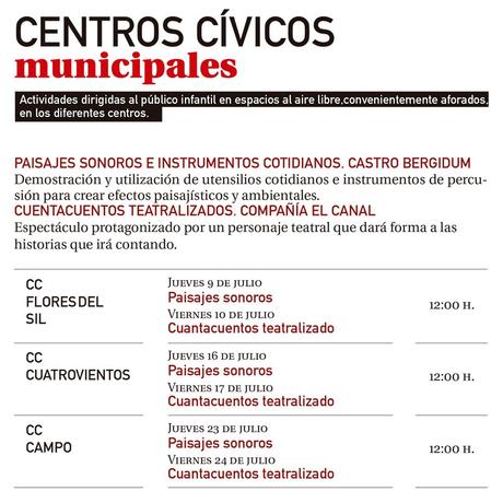 Actividades culturales Ponferrada Verano 2020. ‘Ponferrada te abraza’