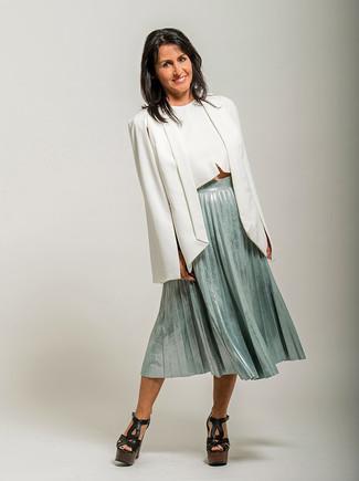 Combinar Falda Plisada Midi Verde