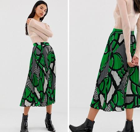 Combinar Falda Plisada Midi Verde