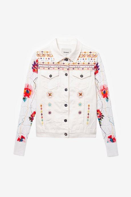 Falda Vaquera Blanca Desigual