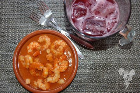 Gambas al ajillo con salsa de soja