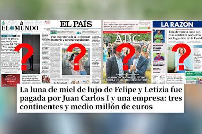 - Oda a la vejez en tiempos de covid-19.  - Los 269.000 dólares pagados por Cusí para el viaje de Félix VI y Letizia en su luna de miel.  - Dos felipes, dos silencios, y el PSOE no quiere matar al padre.