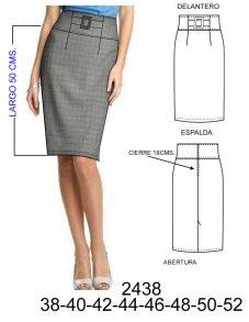 Falda Tubo Con Pretina Alta