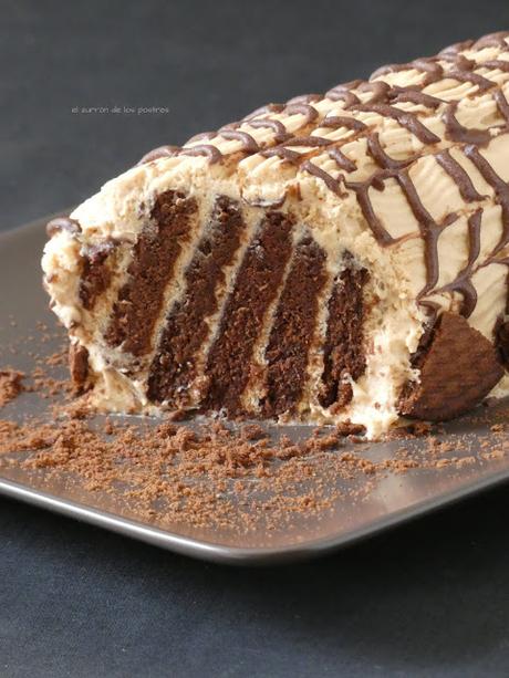 Tronco de Galletas de Cacao con Caramelo Tronco de Galletas de Cacao con Caramelo