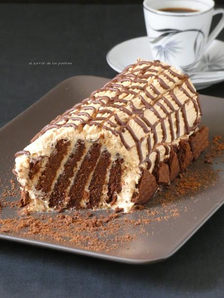 Tronco de Galletas de Cacao con Caramelo Tronco de Galletas de Cacao con Caramelo
