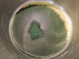 RISOTTO CON ESPIRULINA Y GAMBAS DE MALAGA RISOTTO CON ESPIRULINA Y GAMBAS DE MALAGA