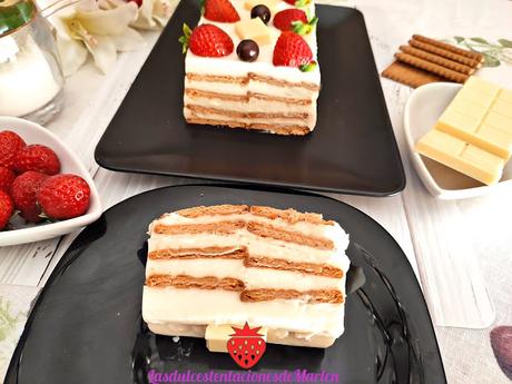 Tarta de Chocolate Blanco y Galletas