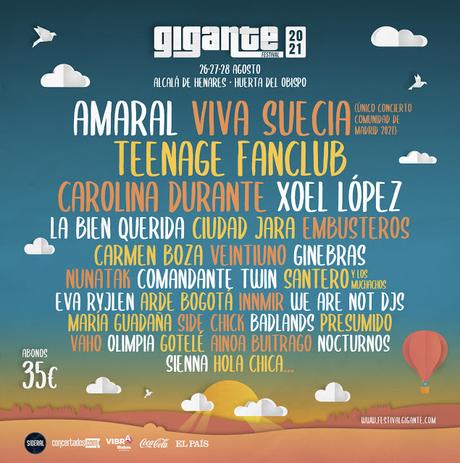 Festival Gigante 2021: Amaral, Viva Suecia, Teenage Fanclub, Carolina Durante, Xoel López, La Bien Querida, Ciudad Jara...