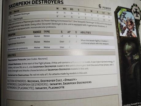 Filtrados los perfiles de los Skorpekh Destroyers de los Necrones