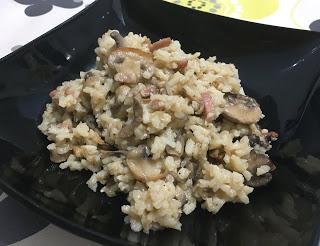 Arroz con champiñones y bacon en CrockPot