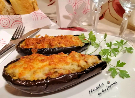 BERENJENAS RELLENAS DE JAMÓN SERRANO Y QUESO ARZÚA ULLOA