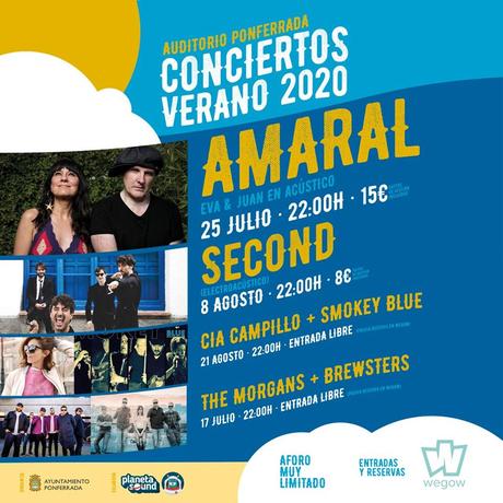 Auditorio Verano 2020 en Ponferrada: Conciertos encabezados por Amaral, cine y circo