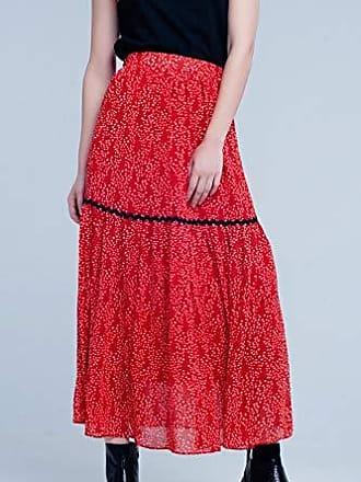 Falda Roja Con Lunares Blancos