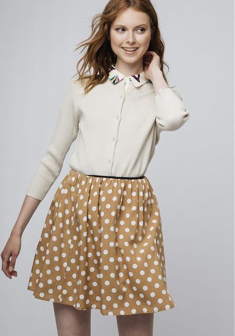 Falda Roja Con Lunares Blancos