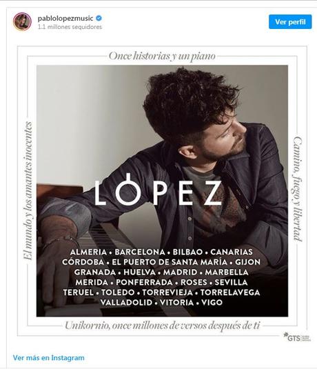 El cantante Pablo López anuncia en sus redes sociales fecha en Ponferrada en su gira ‘Unikornio’