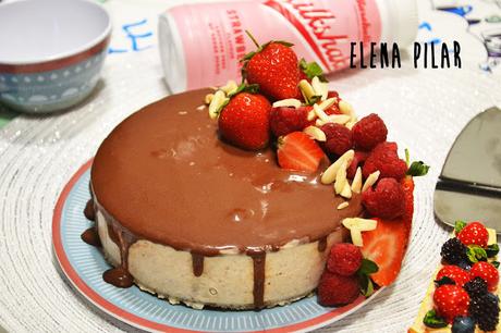 Cheesecake saludable de fresa (sin azúcar y un extra de proteínas) Cheesecake saludable de fresa (sin azúcar y un extra de proteínas)