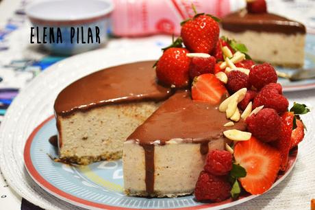 Cheesecake saludable de fresa (sin azúcar y un extra de proteínas) Cheesecake saludable de fresa (sin azúcar y un extra de proteínas)