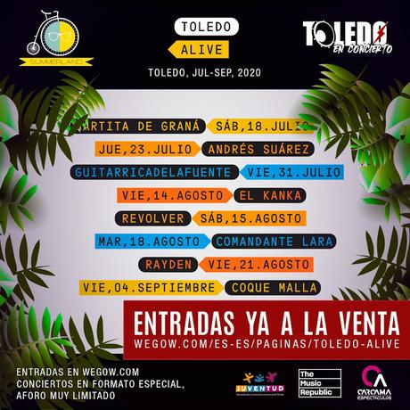 Toledo Alive: Coque Malla, Guitarricadelafuente, Rayden, Revólver, El Kanka, Andrés Suárez... Toledo Alive: Coque Malla, Guitarricadelafuente, Rayden, Revólver, El Kanka, Andrés Suárez...