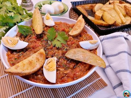 Berenjenas a la marroquí con papas y huevo Berenjenas a la marroquí con papas y huevo