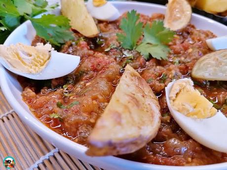 Berenjenas a la marroquí con papas y huevo Berenjenas a la marroquí con papas y huevo