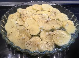 Abanico de patatas y boquerones