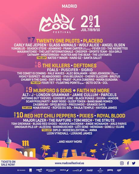 Mad Cool 2021: Red Hot Chili Peppers, The Killers, Twenty One Pilots, Placebo, Faith No More, Mumford & Sons, Pixies... Mad Cool 2021: Red Hot Chili Peppers, The Killers, Twenty One Pilots, Placebo, Faith No More, Mumford & Sons, Pixies...