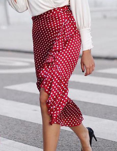 Falda Roja Lunares