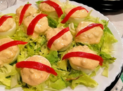 Huevos rellenos mejillones escabeche