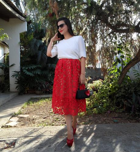 Outfit Falda Roja Larga Paperblog