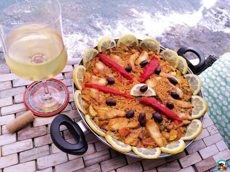 Arroz con pescado y verduras
