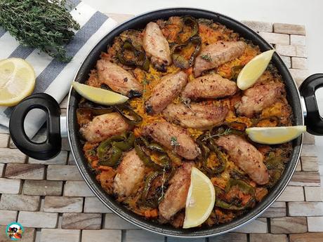 Arroz con pescado y verduras