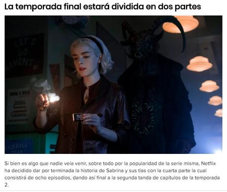 Series de Netflix: La plataforma cancela ‘El mundo oculto de Sabrina’; la cuarta parte será la última