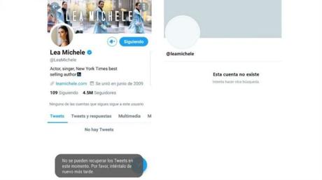La contundente acción de Lea Michele en plena búsqueda de Naya Rivera Cuenta de Twitter de Lea Michele