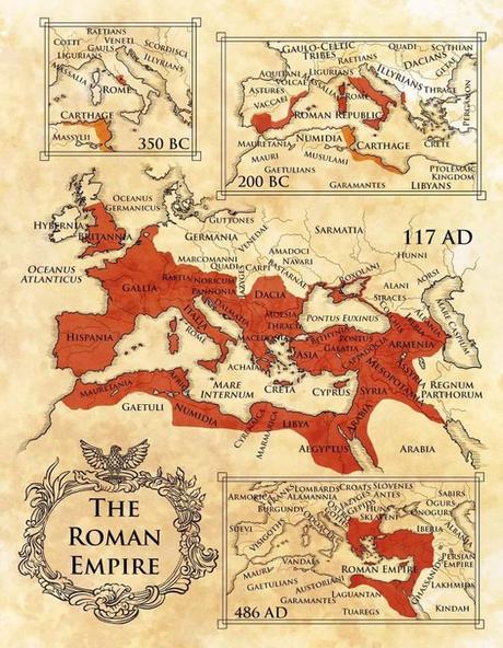 Multi-mapa del Imperio Romano de occidente