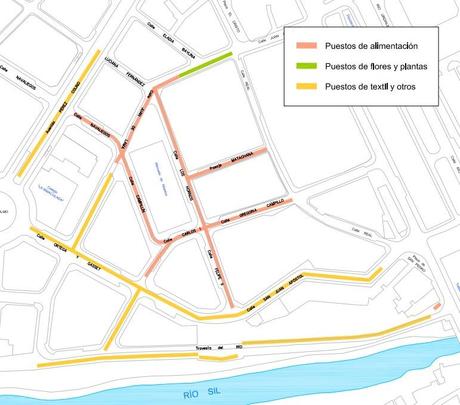 120 puestos de textil se unirán mañana miércoles al mercado de Ponferrada con alguna novedad en la ubicación de los puestos