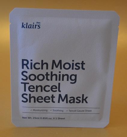 La mascarilla ultra-hidratante “Rich Moist Tencel Soothing Mask” de KLAIRS (From Asia with Love)