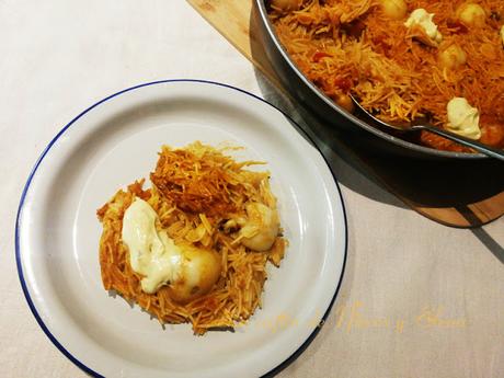 Fideos rossejats con sepias Fideos rossejats con sepias