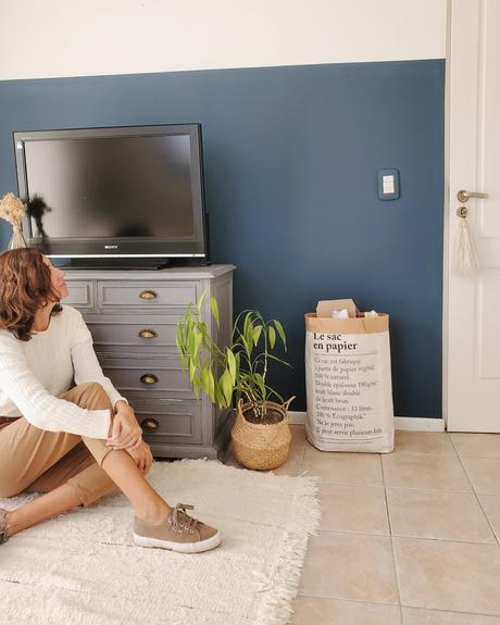 Proyecto azul: renovar un cuarto con color - halfpainted wall